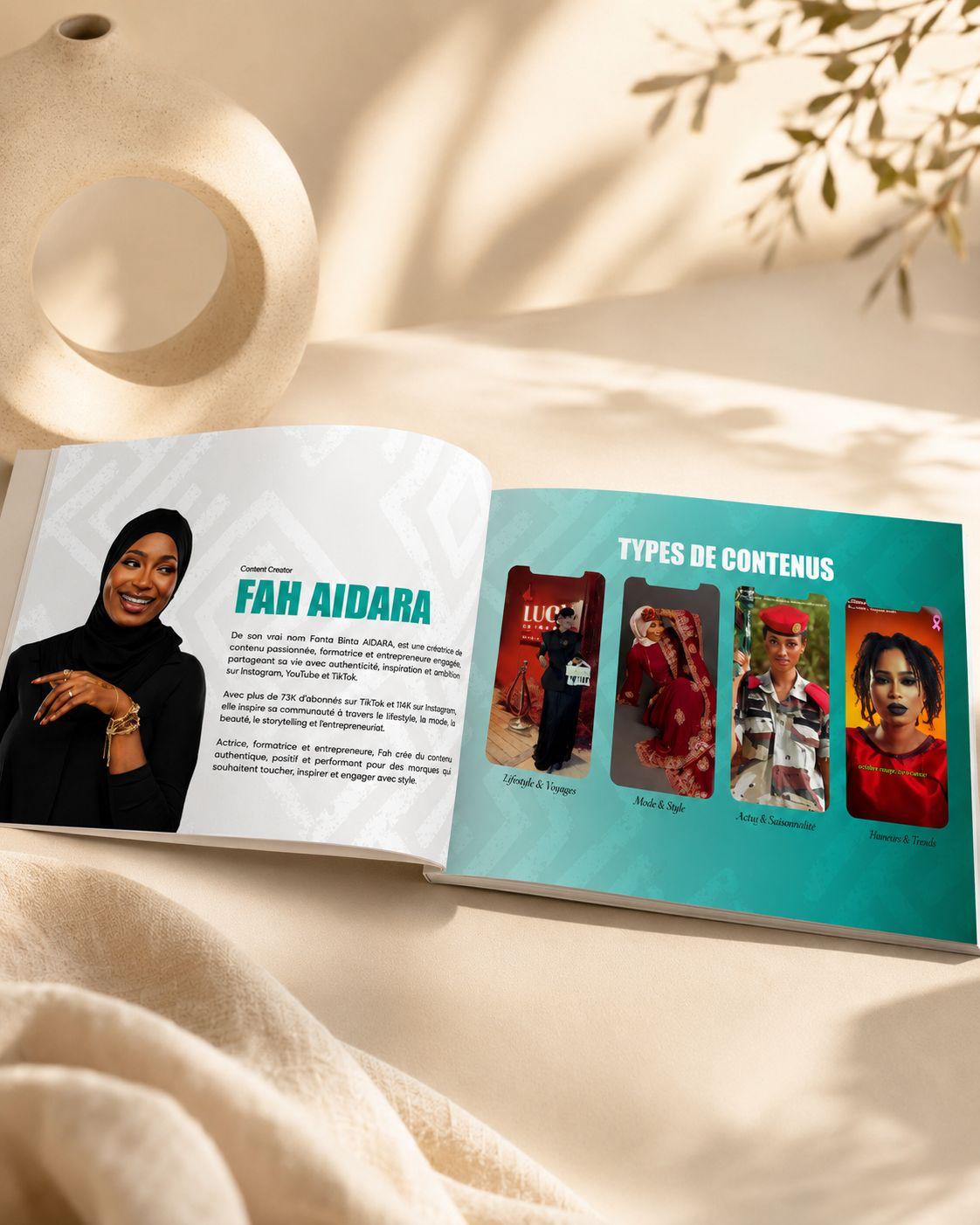 Double page, types de contenus · Fah Aidara