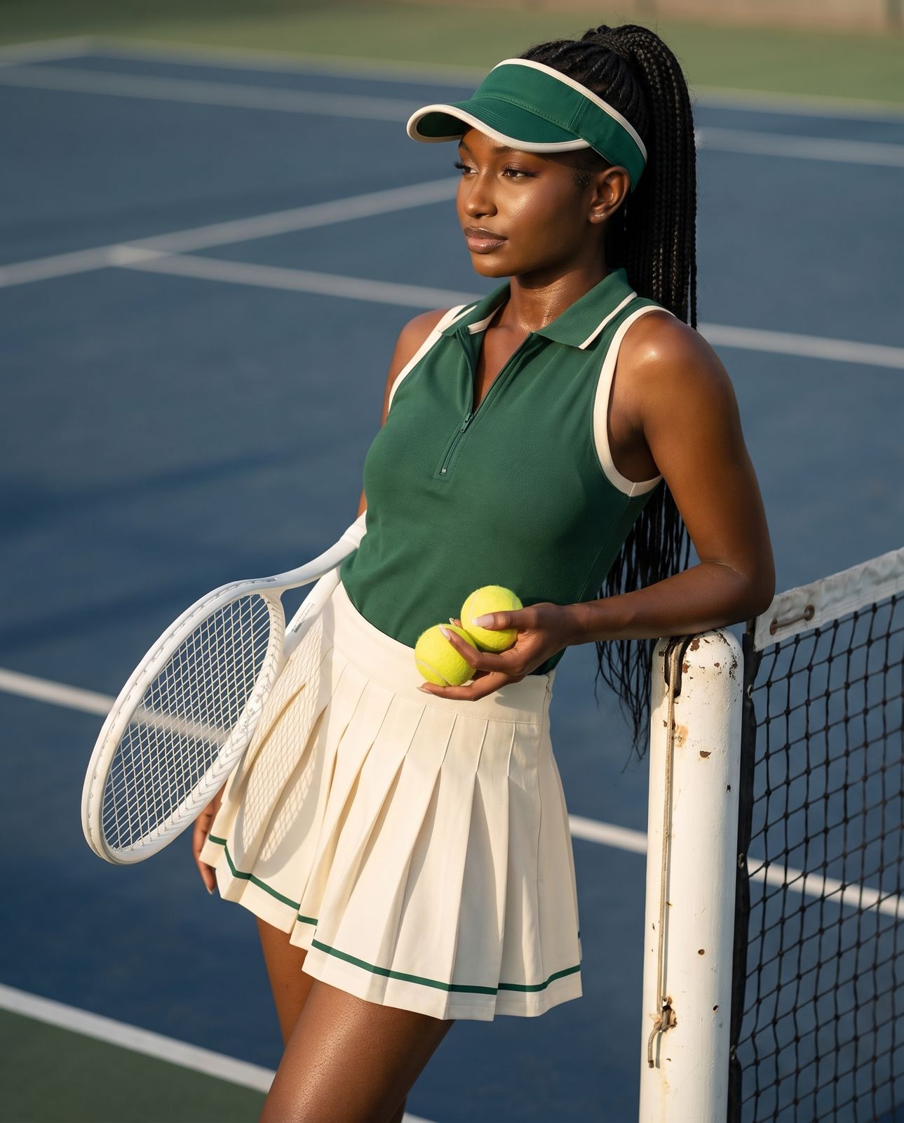 Portrait éditorial, tenue tennis · Shooting Assisté par IA