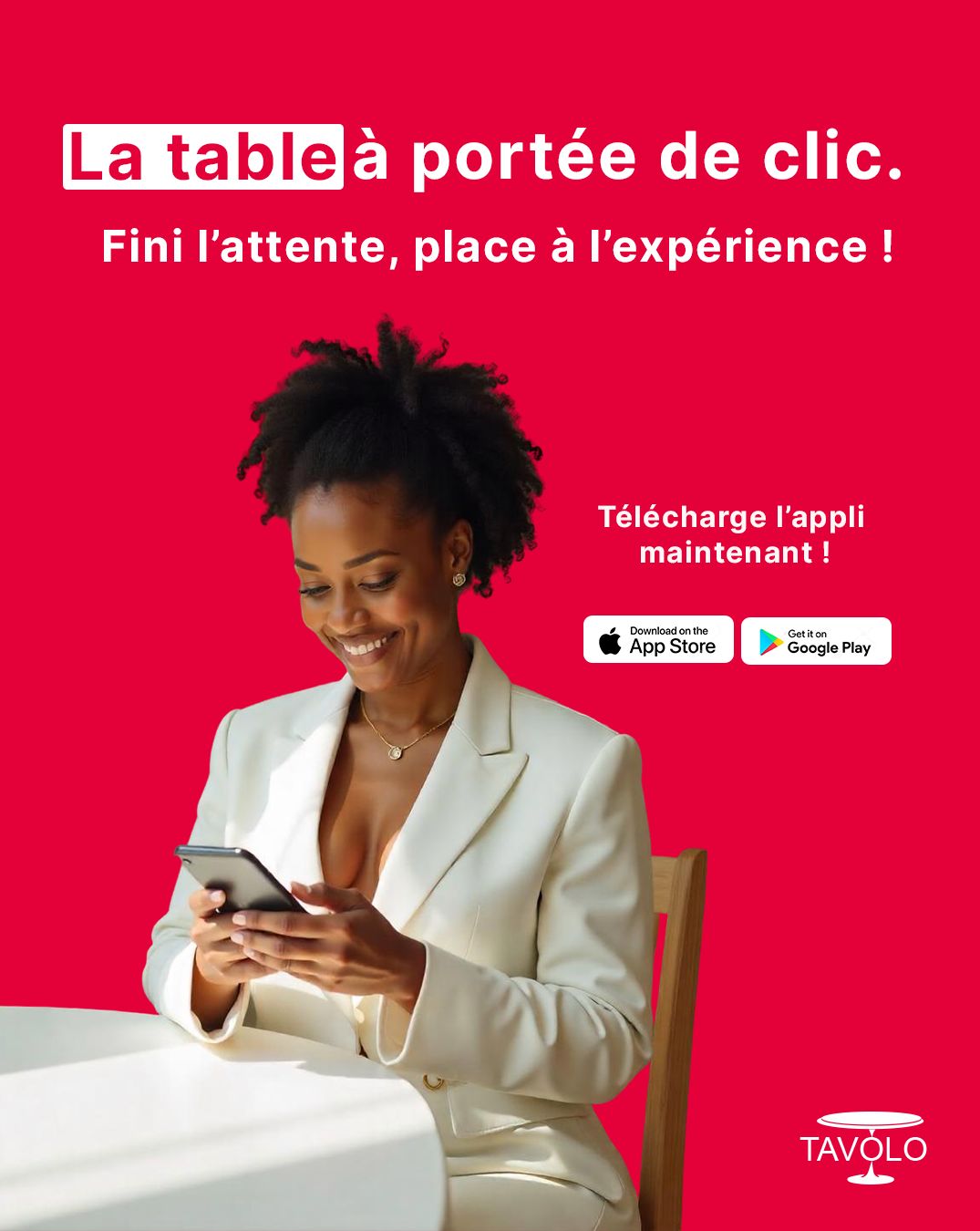 Parcours de réservation par scan · Tavolo